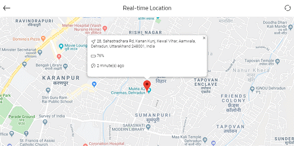 FamiSafe location tracking