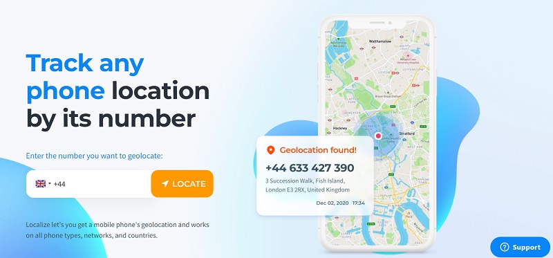 Localize Track Phone Location by SIM Phone Number